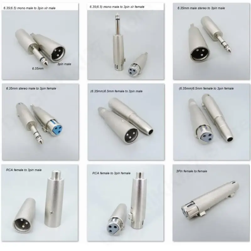 오디오 마이크, 3 핀 XLR 남성 여성, 1/4 인치 6.35mm 6.5 마이크, 모노 남성 여성 스테레오 변환 컨버터 어댑터, V27