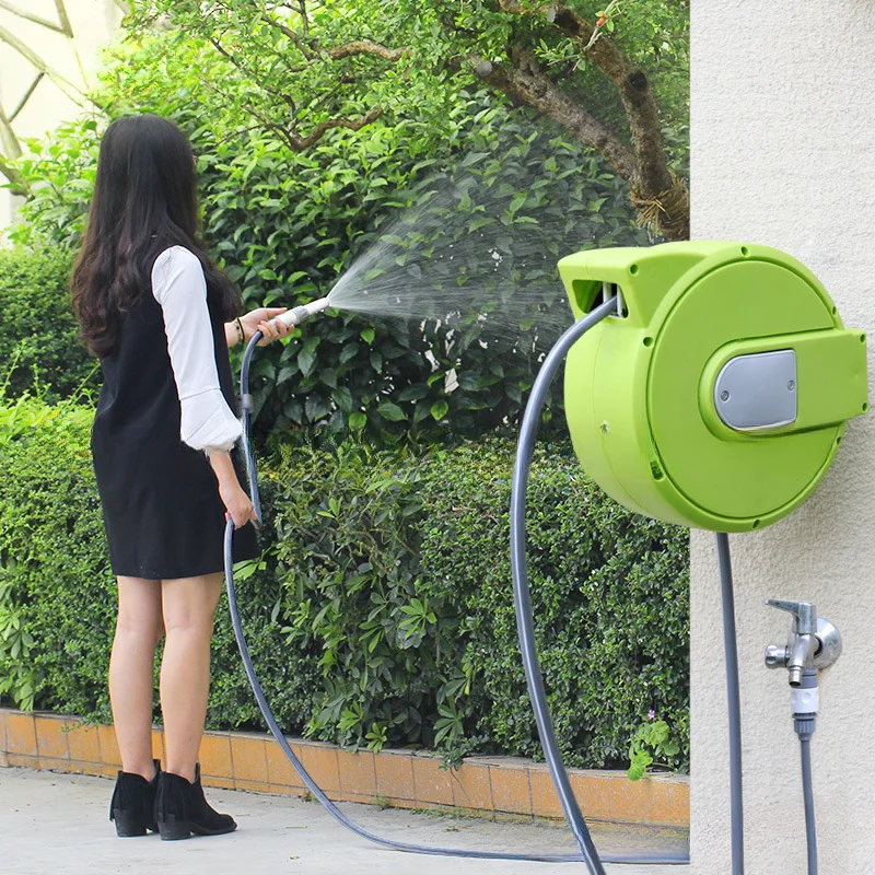 

Automatic retractable recycling coil car wash water gun water pipe storage rack household high pressure nozzle water drum