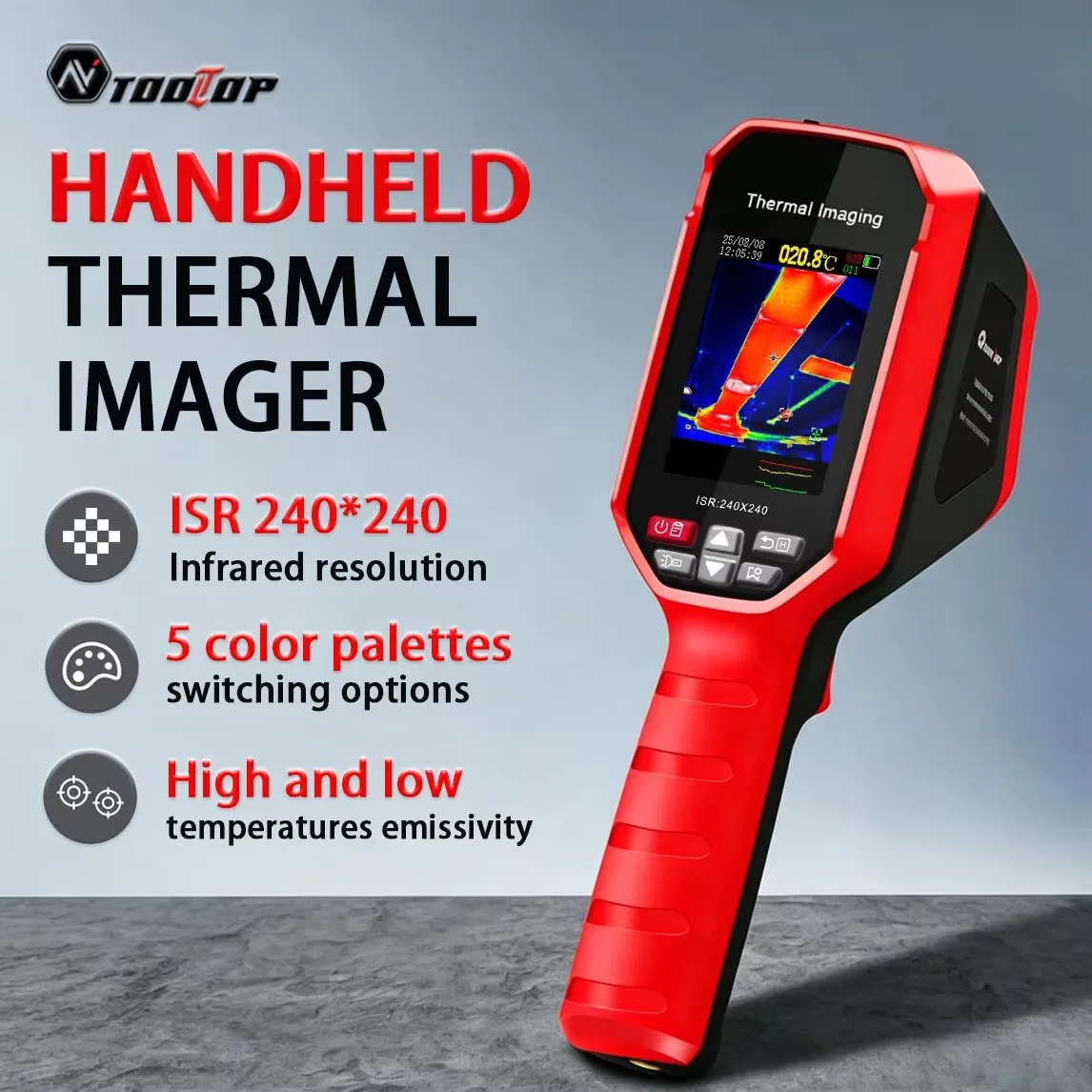 TOOLTOP ET690A 25Hz Infrared Thermal Imager -20~550℃ Auto Tracking Thermal Imaging Camera with 4G Memory Industrial Inspection