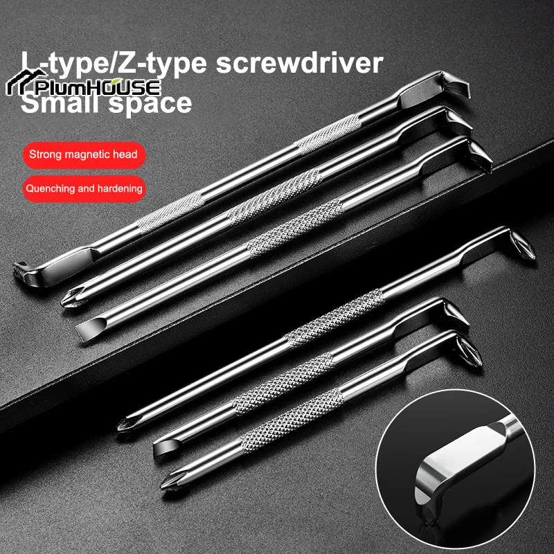 Crosshead Mini Screwdriver, Robust Double Head, High Torque L/S Shape