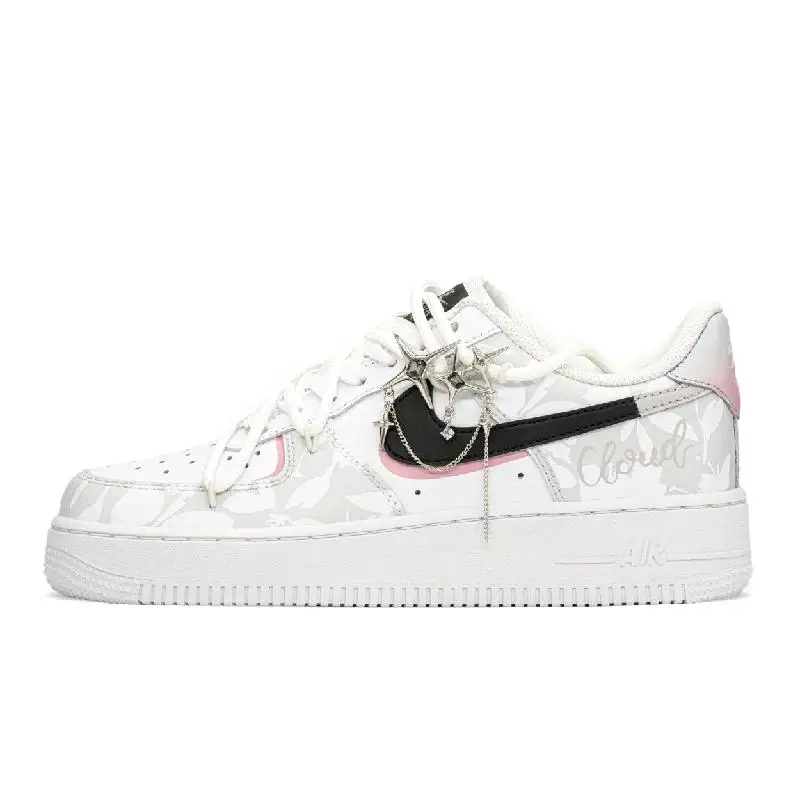 【Customize】Nike Air Force 1 Skateboarding Shoes Women's Low-top White/pink Sneakers shoes DD8959-103