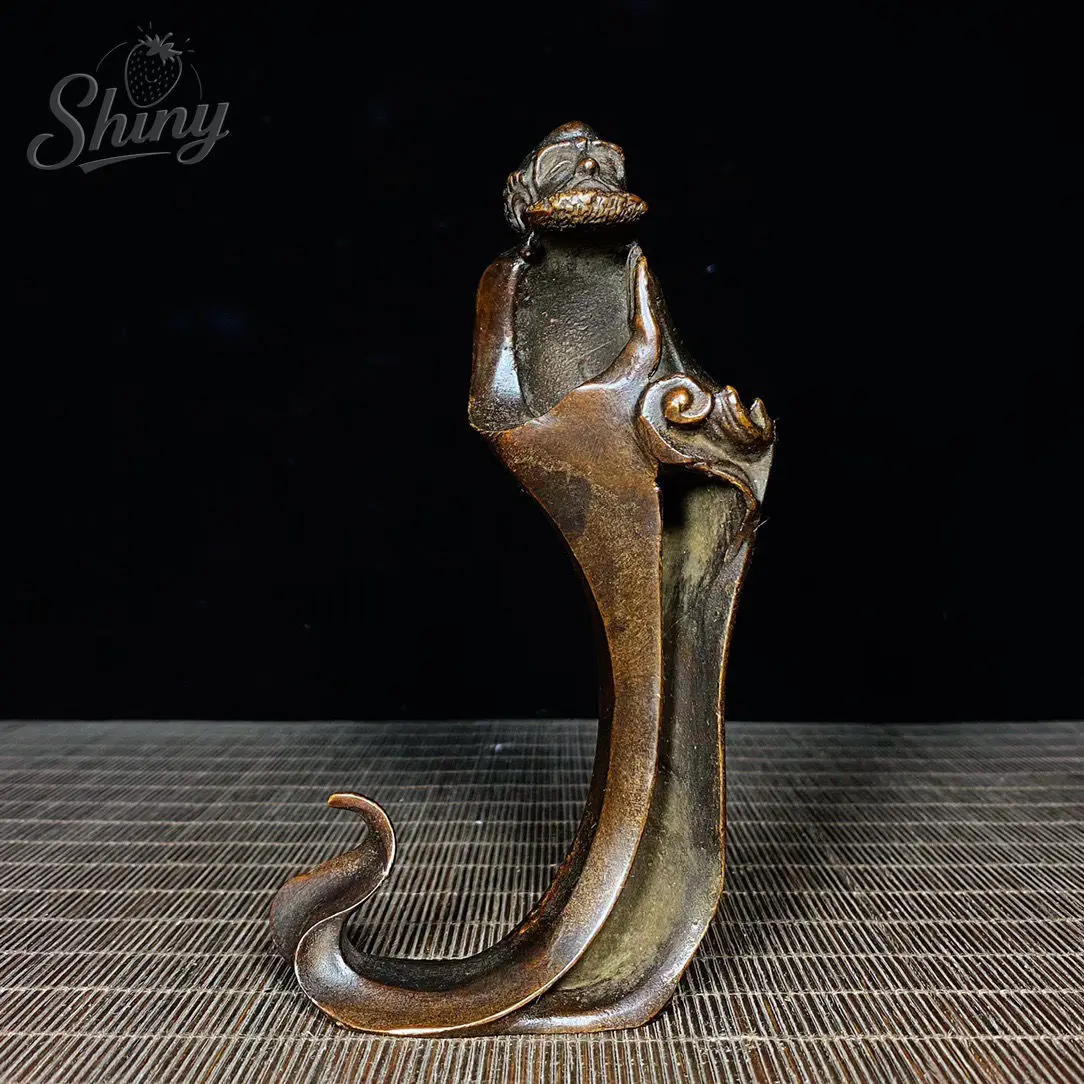 

5.8inch old China Ancient Bronze Arhat Damo Bodhidharma Dharma Buddha Statue