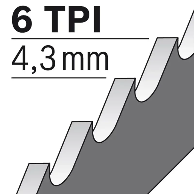 Hojas de sierra de sable alternante Hcs para poda de madera y plástico, hoja afilada 6TPI, PFZ480E, PFZ550E, PFZ600E, sierra de jardín, 150mm, 6"