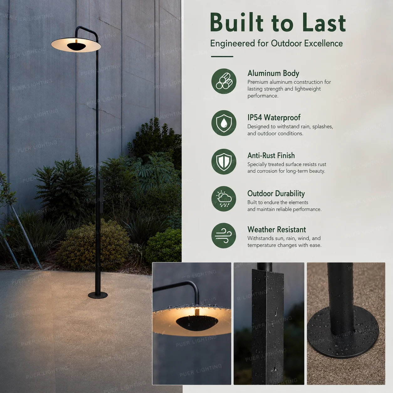 Waterproof Outdoor Lawn Lamp Minimalist Landscape Light, Garden Park Bollard Post Light High Pole Street Light For Yard Pool