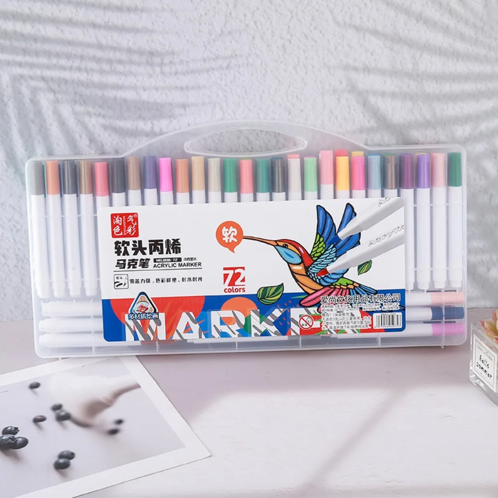 

Soft Head Acrylic Art Marker Student Children's Art Watercolor Pen Waterproof Hand Painted DIY Acrylic Pen Wholesale