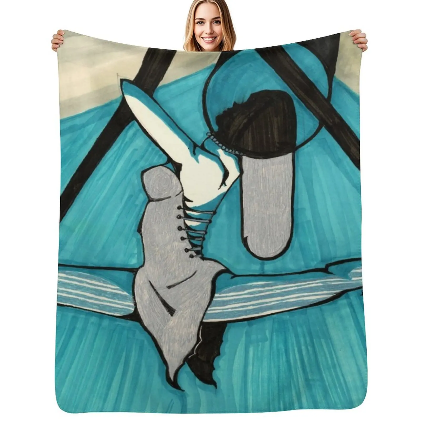 

Blue Silks Throw Blanket Lightweight Cozy Blanket for Bed Sofa