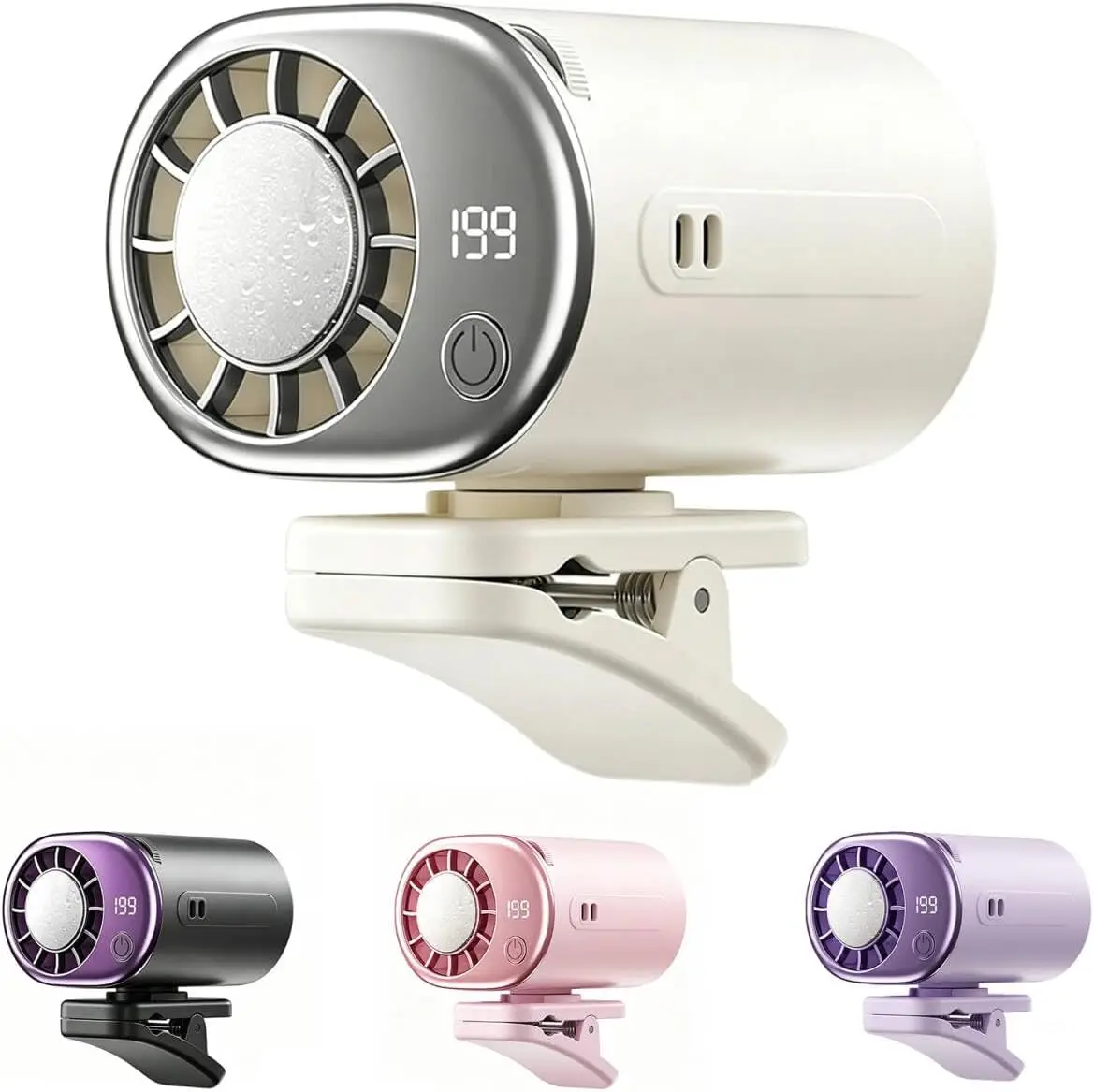 2026 New Upgrade Clip On Fan With Led Display, Portable Ac For Car, 16°C Cooling System, 360° Rotation & 199 Speeds Adjustable M