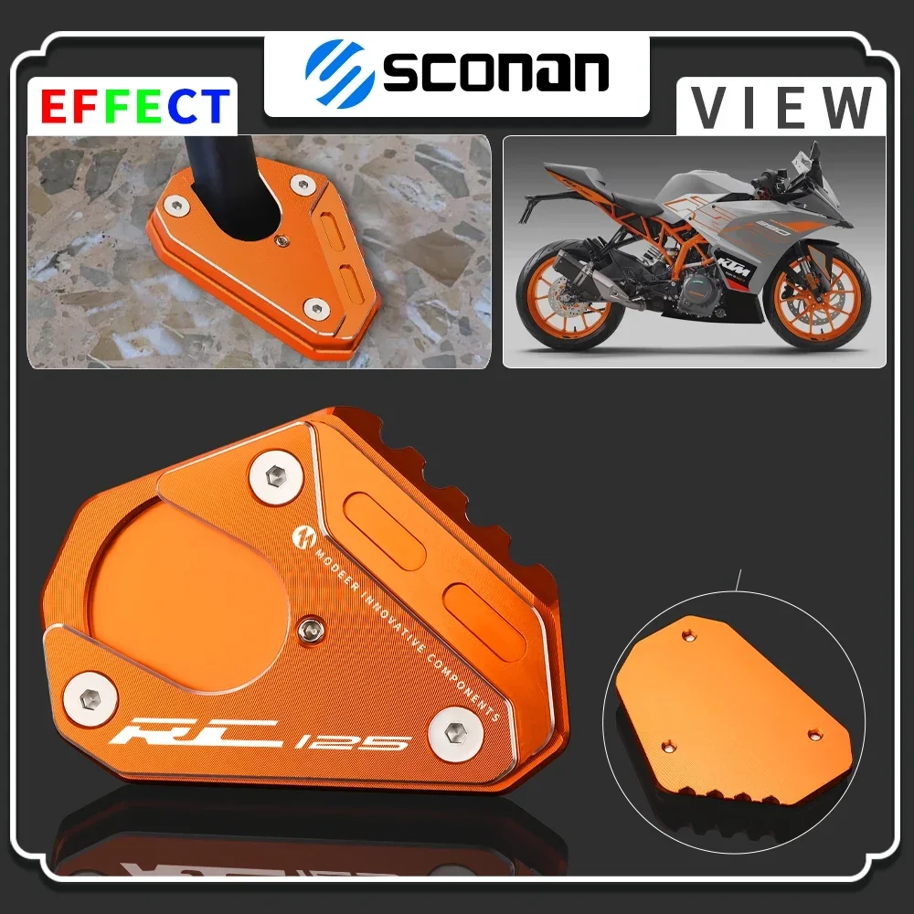 

For KTM 125RC RC 125 rc 250 200 390 Motorcycle Enlarged Support Enlarger Side Stand Extension Pad CNC Aluminum Accessories 2020