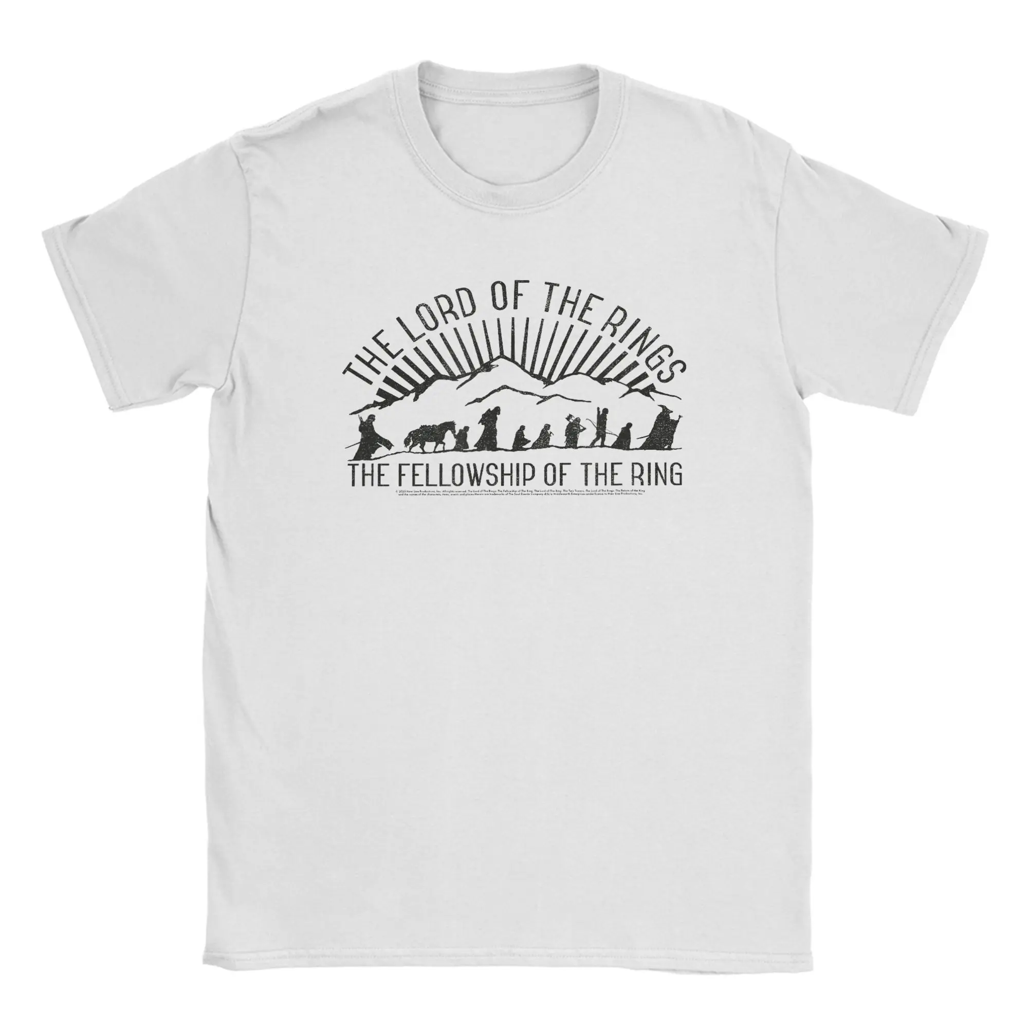 

Lord-Of-Rings T-Shirt Beach The Fellowship Of The Ring Silhouette T-Shirts Cotton Tee Shirt For Men's Short-Sleeved Top Tees