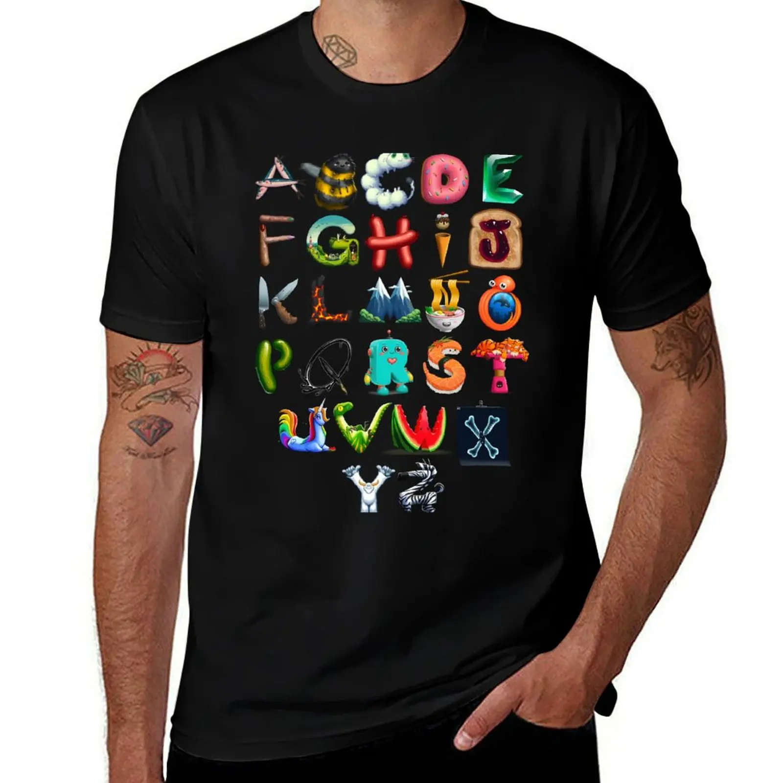 

The Alphabet T-Shirt Personalized t-shirt affliction shirts Luxury man mens big and tall t shirts
