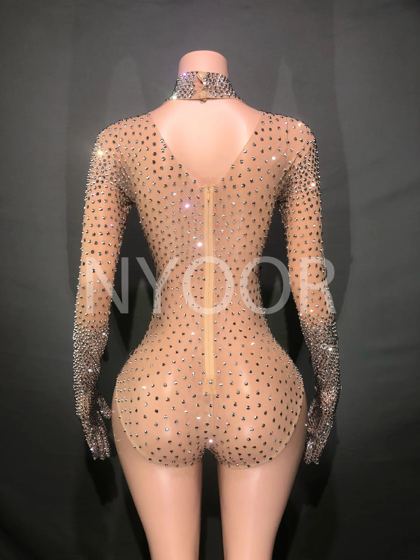 Silver Diamond Shiny Hot Agent Tech ถุงมือซิปตาข่ายปาร์ตี้เต้นรําชุด Abito Luxury Elegante Gala Damen Kleider Abendkleid Elegant