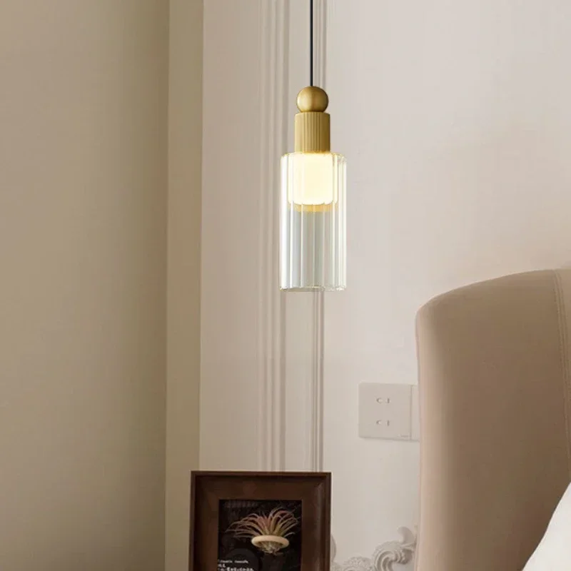 

SANDYHA Nordic All Copper Pendant Light Acrylic Glass Hanging Chandelier Living Room Dining Table Lighting Bedroom Bedside Lamp