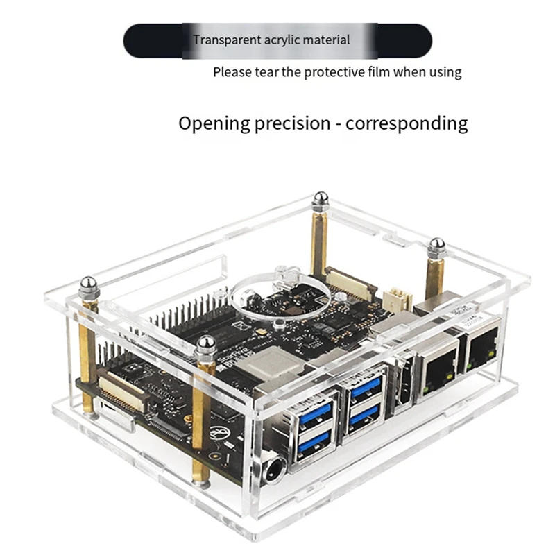 

Акриловая фотобумага для Visionfive 2, прозрачная детская плата для разработки, прочный радиатор с охлаждающим вентилятором