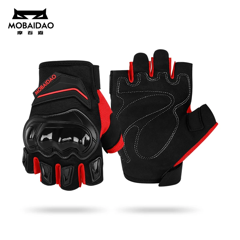 MOBAIDAO Summer Half Finger Cycling Motorbike Gloves Men Women Anti-Slip Breathable Thin Urban Casual Riding Motorcycle Gloves
