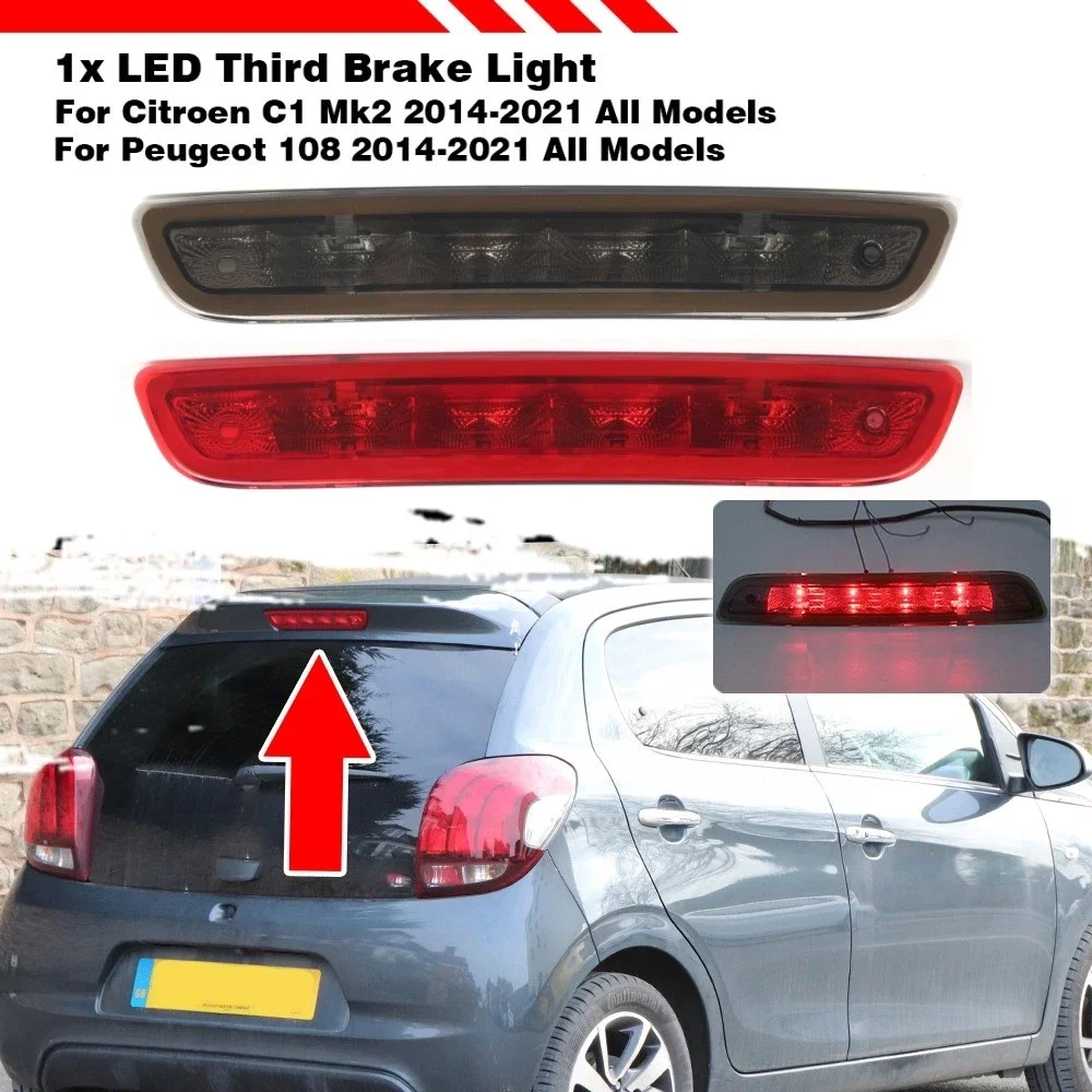

Car Third Brake Lamp High-Mount Stop Light For PEUGEOT For Toyota LED Rear High Level Third Brake Stop Light Rear Brake Lamp
