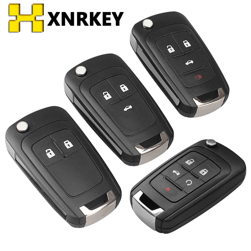 

XNRKEY 10pcs/lot 2 3 4 5 Button HU100 Blade Flip Folding Remote car Key Shell for Chevrolet Cruze Epica Lova Camaro Impala Case