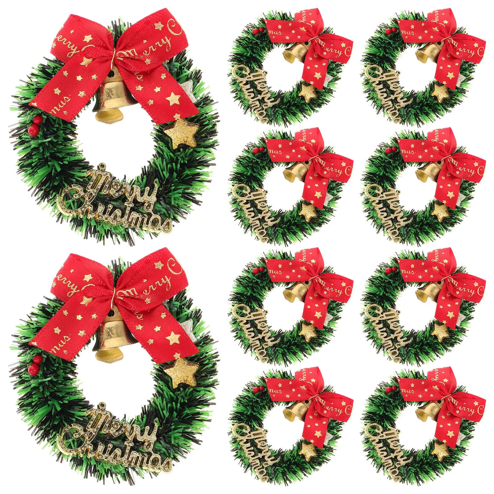 

10pcs Christmas Wreath Artificial Wreath Branches Garlands Hanging Floral Foliage Garland for Xmas Navidad Decoration Ornaments