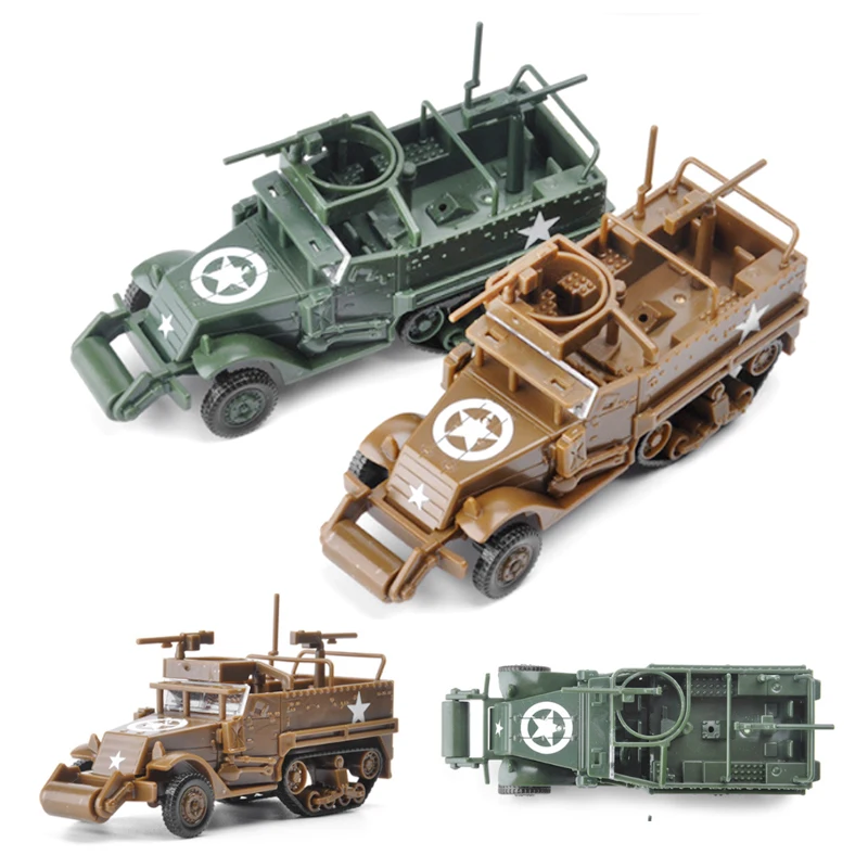 New 4D 1/72 M3A1 Half-track Armoured Personnel Carrier Assembly Model Glue Free Chariot Toy Gift For Boys A31