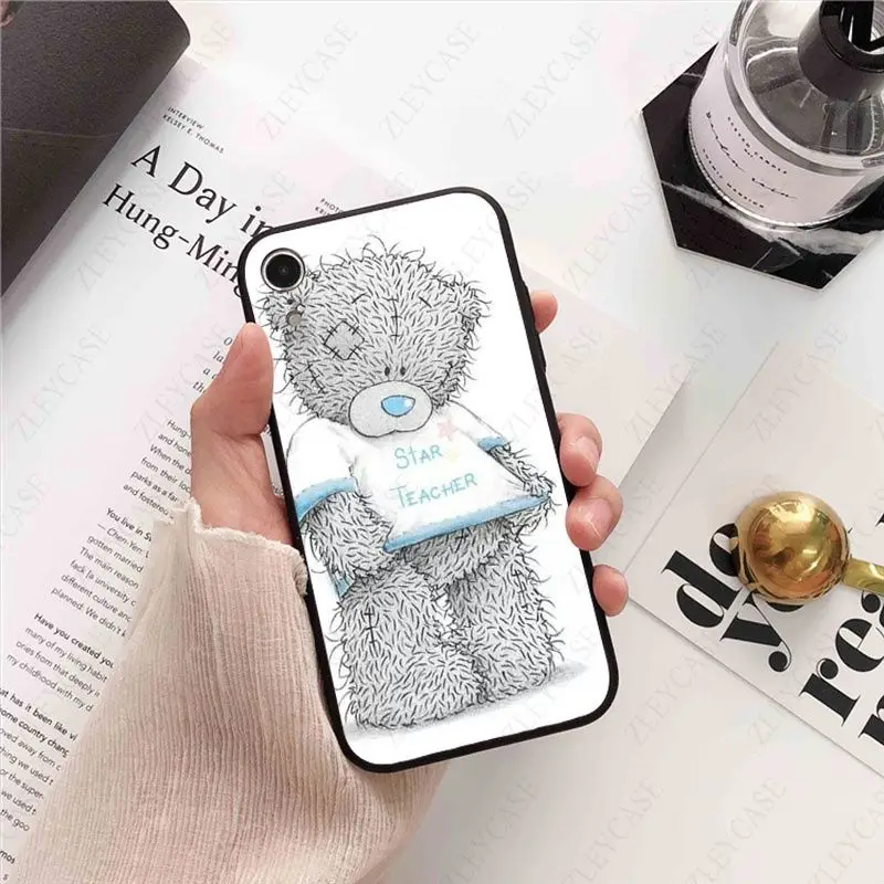 Lovely teddy bear soft phone cover for iPhone 15Pro 16pro 13PRO max 7 8 XR 14plus 11pro 12pro max 13mini SE 2020 cases coque