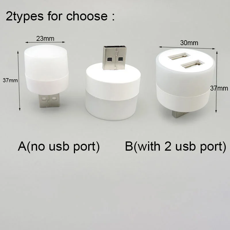 Mini 2 USB port Plug Lamp LED Night Light 5V 1W Super Bright Eye Protection Book reading for Computer Mobile Power Charging r1