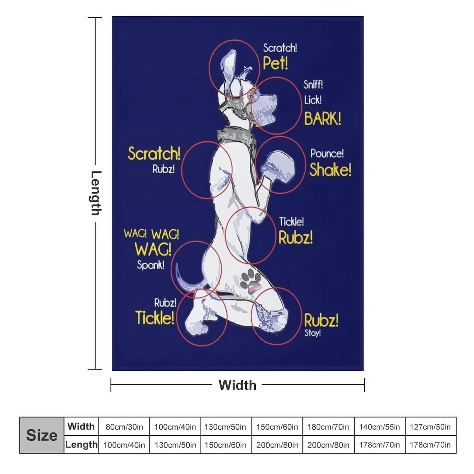 Human Puppy Play T-Shirt - Puppy Diagram Puppy Pride Throw Blanket Camping Stuffeds Soft Blankets