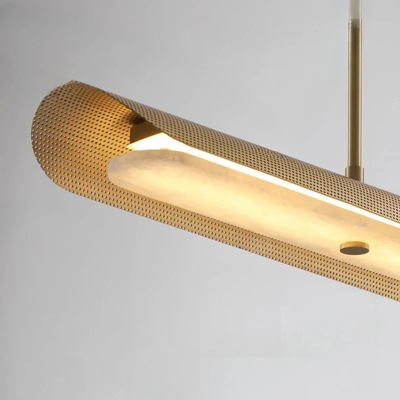 الإسبانية الحد الأدنى الرخام قلادة أضواء مطعم النحاس الثريات الطويلة مصمم غرفة الطعام جزيرة عداد تركيبات داخلية #6