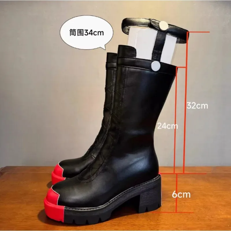 2025 22 لعبة Zenless منطقة صفر كورين ويكس تأثيري أحذية سوداء برقبة حفلة الهالوين النساء لعب الأدوار فتاة أحذية معرض كوميدي عالية #5