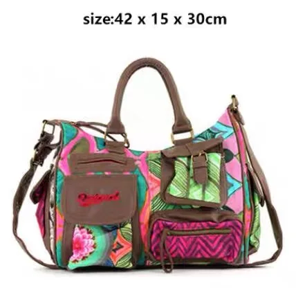European, American, Spanish original single ethnic style embroidered shoulder bag crossbody bag large capacity canvas retro