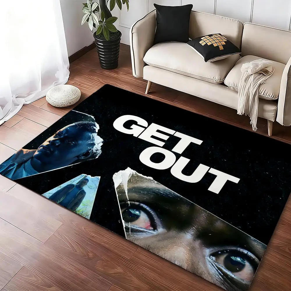 Get-Outs Horror Movie Fans Floor Mat Soft Thickened Absorbent Non-Slip Bedroom Living Room Door Mat Home Decor Flannel Rugs