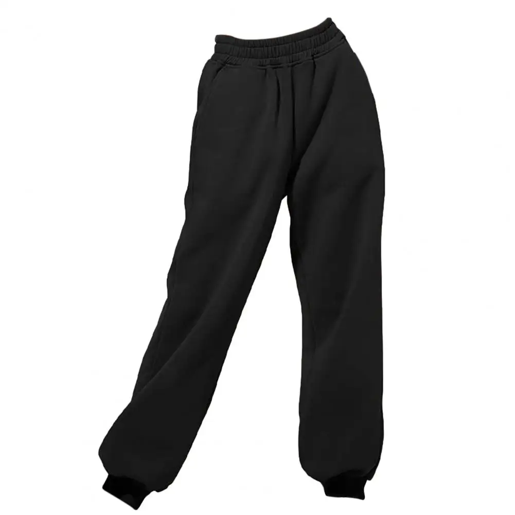 Calça de moletom de perna larga cintura alta feminina, roupas casuais, corredores monocromáticos, streetwear moda