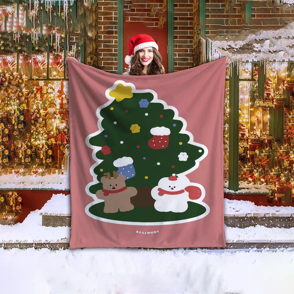 Christmas Character Blanket Oversized 200x300 Hairy Blankets for Bed Throw Fluffy Soft Blankets & Throws Knitted Plaid Knee Nap