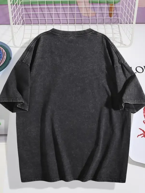 Washed T-shirt Featuring Dynamic Sports Cars with Lightning Effects Bold 
