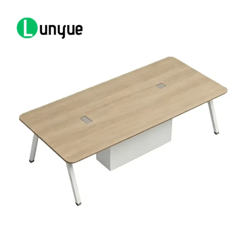 Modern Conference Table Sturdy Steel Legs Eco Friendly Panels Office Meeting Room Furniture Durable Workstation Desk