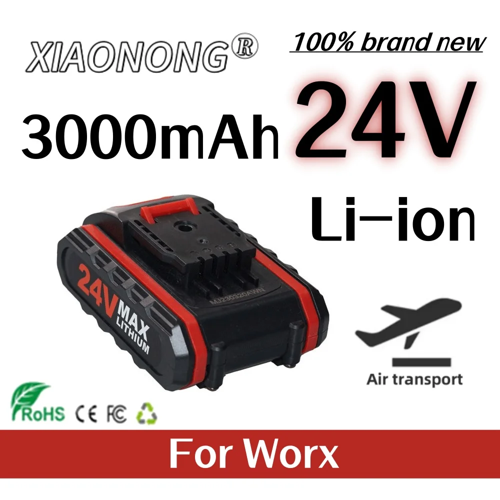 

24V 3000mAh Lithium-ion Battery for WORX 36VF 48VF 88VF Rechargeable Impact Drill Tool Battery