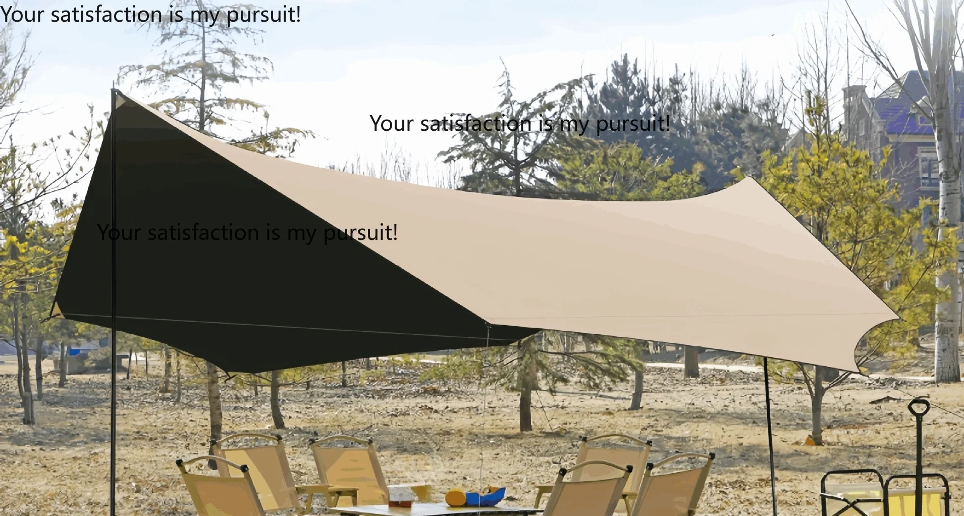 for Picnic Shade Shelter Hexagon Octagon Outdoor Camping Tarp, Thick Silver Black Coating Sunproof Waterproof Canopy