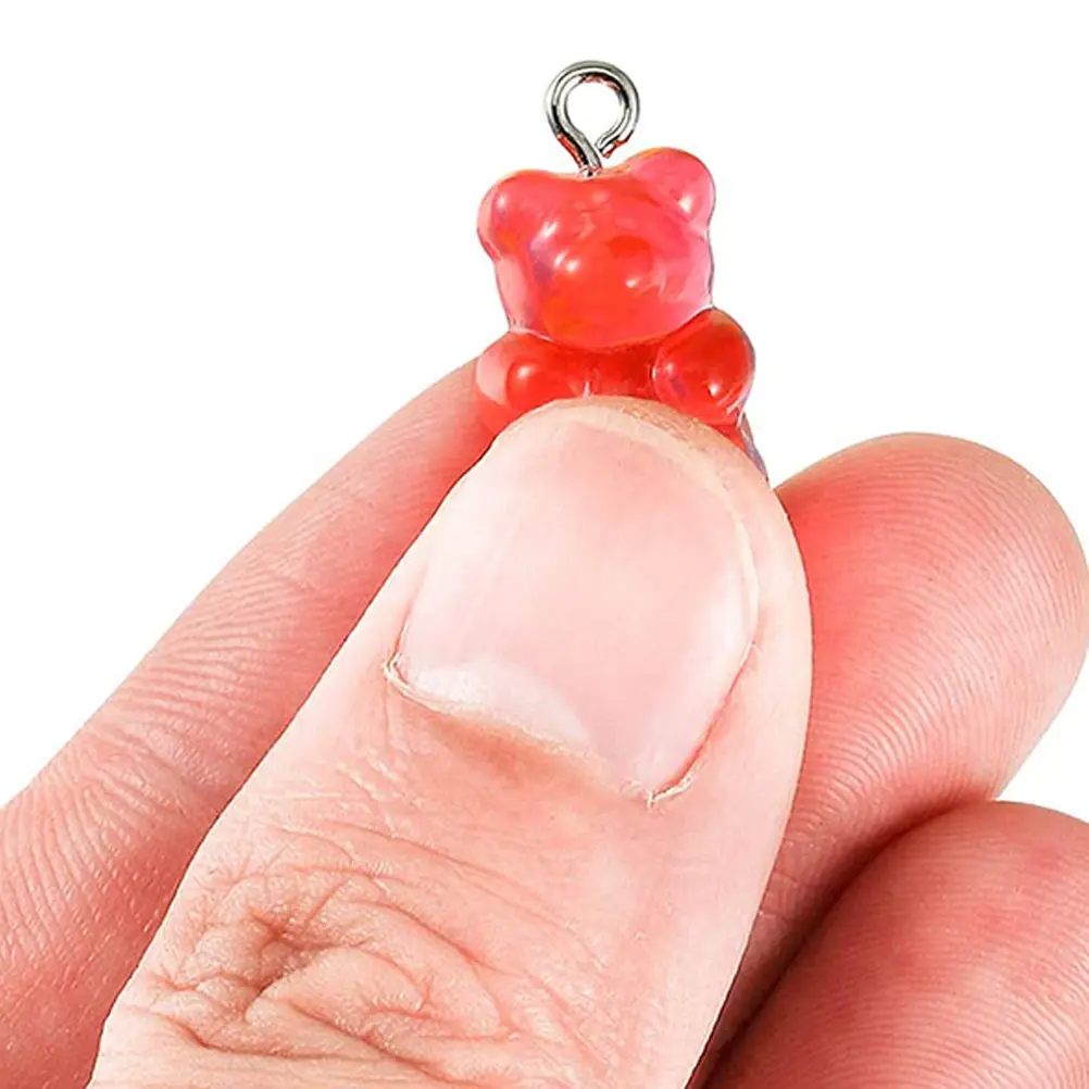 

20pcs C y Color Bear Shape Resin Pendant Charms DIY Jewelry Accessories Bright Colors Earring Necklace nament Gifts