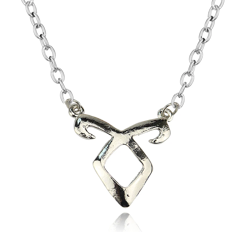 The Mortal Instruments City Of Bones Necklace Angelic Power Rune Shadowhunters Silver Color Symbol Pendant Jewelry Men Wholesale view 5
