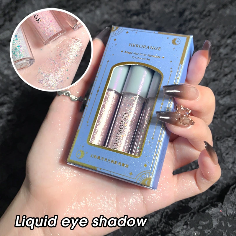 Eye shadow liquid pearlescent fine shiny film high gloss sleeping silkworm brightening liquid eye shadow