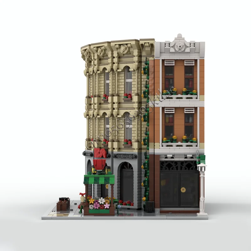 2638 قطعة MOC الإبداعية مدينة عرض الشارع وحدات أكياس وملابس نموذج العمارة بنة الاطفال تجميع الطوب اللعب هدية