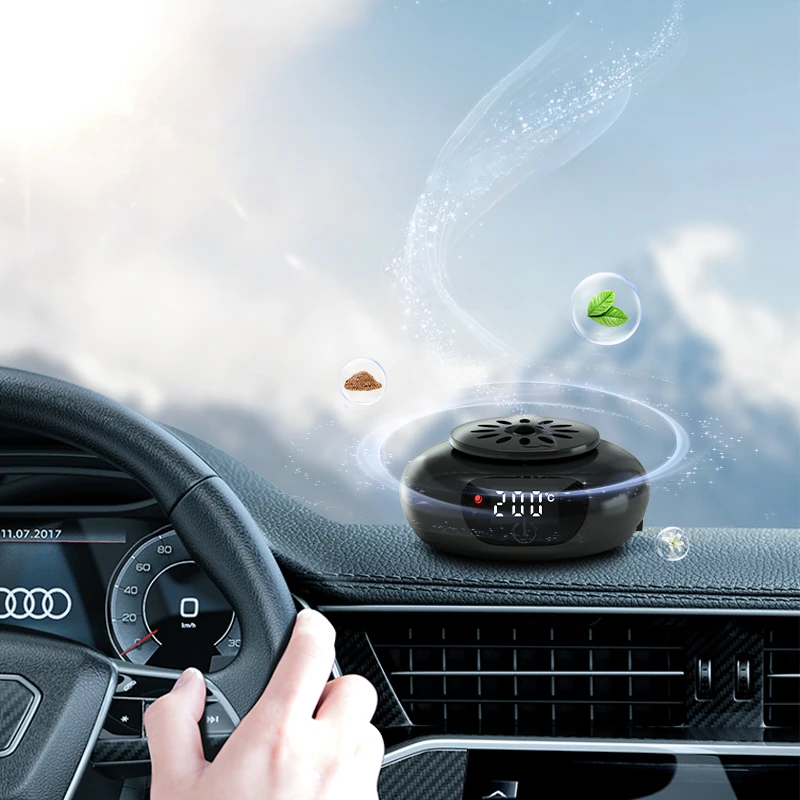 

Digital Display Temperature-controlled Car Aroma Diffuser Home Aroma Diffuser Essential Oil High-temperature Heating Car Decor