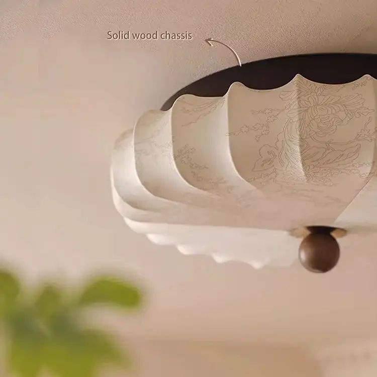 Vintage fabric ceiling light suitable for living rooms, bedrooms, dining rooms, exquisite antique style ceiling light