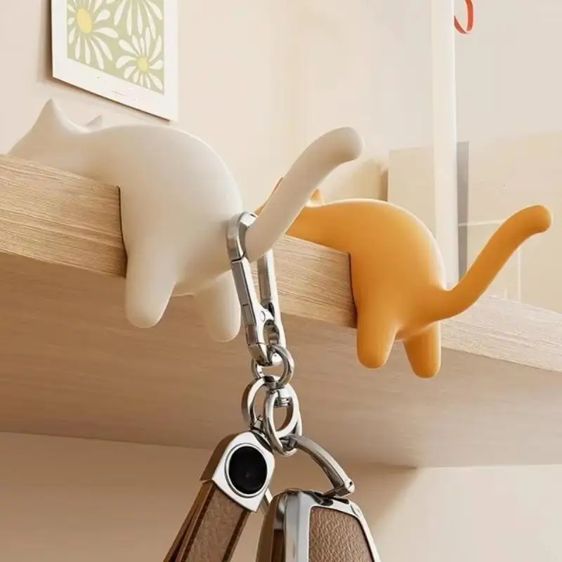 3/4 piezas: adorables ganchos para mesa con forma de gato, soporte portátil para bolso o mochila, colgador para bolsos de escritorio, organizador para el hogar, la oficina o los viajes, elemento decorativo.