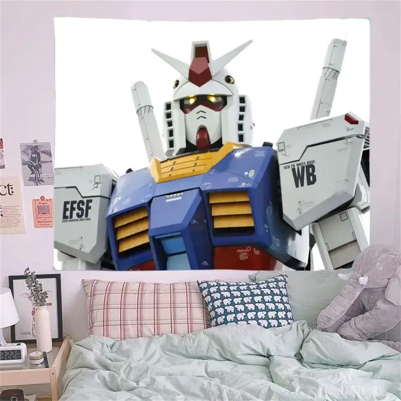 1 قطعة مفصلة Gundam روبوت نسيج أبيض أزرق أصفر أحمر EFSF WB الذراع نص الجدار الشنق لديكور الغرفة ، مكتب المنزل الجمالية الطرافة