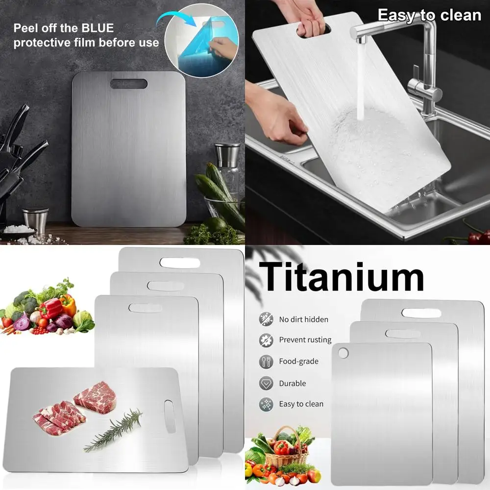 

Кухонные титановые разделочные доски, нетоксичные, двусторонние, легко чистится и хранить, набор из 3 шт. (средние, большие, очень большие)