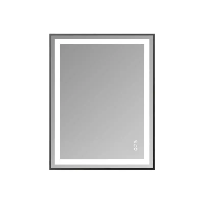 

28x36 Black Tempered Mirror with Dual LED Light Strips for Front and Back Lighting, Not Shippable on Weekends, USPS/FedEx
