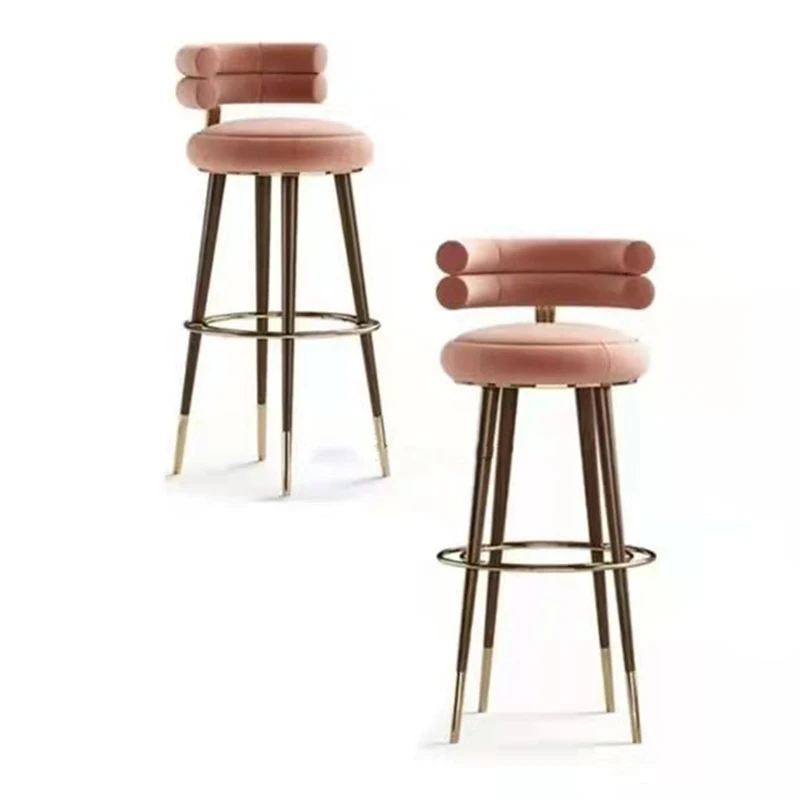 

Luxury Nordic Bar Stools Modern Counter Reception Highchairs Bar Chairs Swivel Balcony Salon Banqueta Gold Furniture LJX40XP