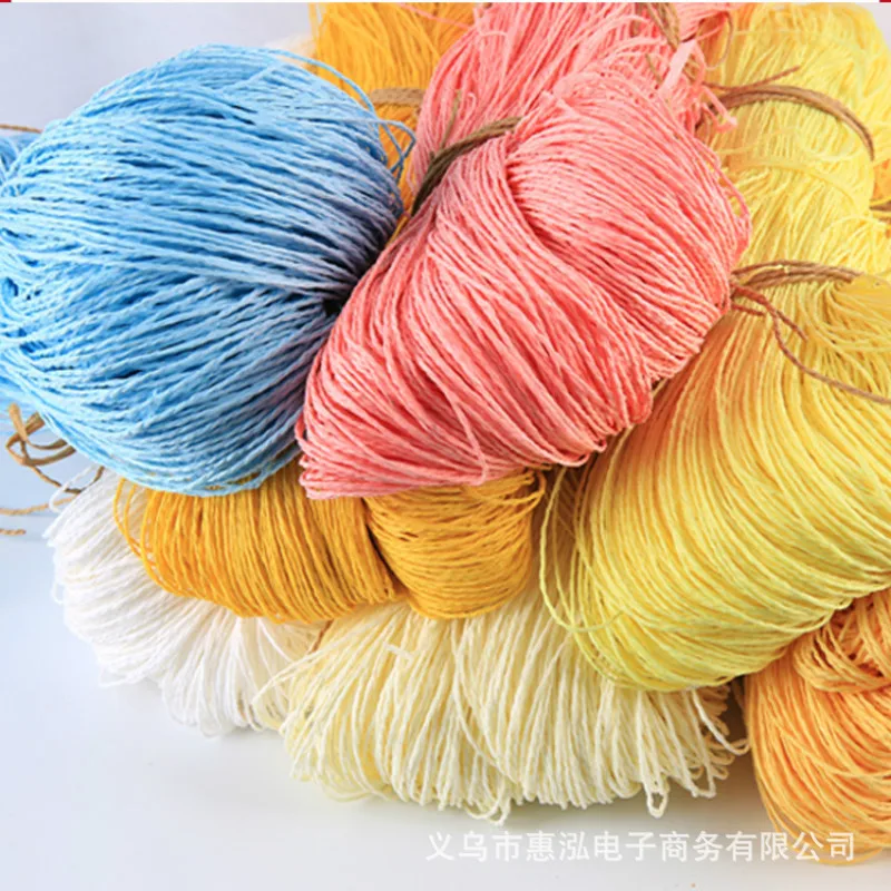 

460g Colorful Raffia Paper Rope Braided Thread Double-strand Paper Straw Rope Straw Hat Decorative Thread