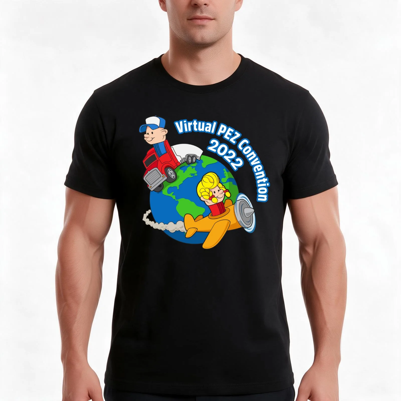 Virtual PEZ Convention 2022 T-Shirt, Summer Casual Cotton Tee, Oversized Streetwear Tops, Vintage Graphic Print, 100% Cotton