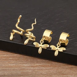Nidin Fashion Waterdrop/Leaf/Snake Shape Ear Cuff No Piercings Clip Earrings 9 Styles For Women Female Daily Party Jewelry Gifts