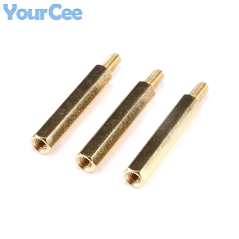 10PCS M2 M3 M4 Brass Threaded Pillar PCB Computer PC Motherboard Round Knurl Male Female StandOff Spacing Screws Hex Head 3-50mm
